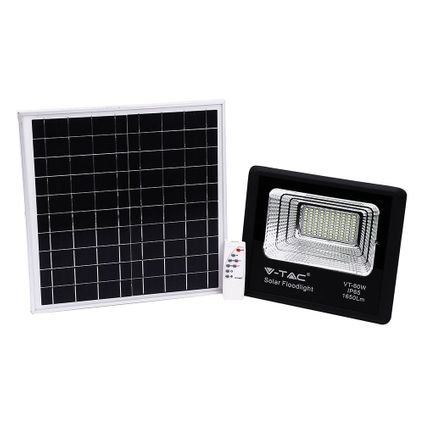 Projecteurs solaires V-TAC VT-60W - 20W - Noir - IP65 - 1650 Lumens - 6000K