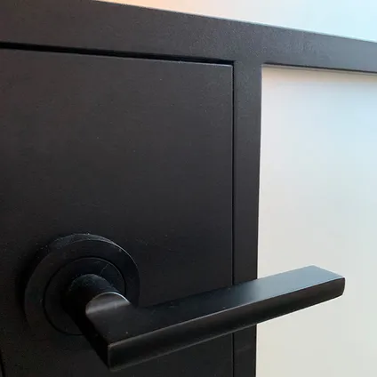 Loftdeur - Zwarte Stalen Deur + Deurklink - Helder Glas - Linksdraaiend - Incl. Kozijn - 211,5xx cm 2