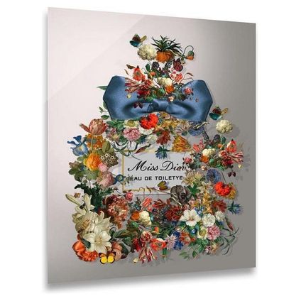 ter Halle® Glasschilderij 60 x 80 cm | Miss Dior flowers Eau de Toilette
