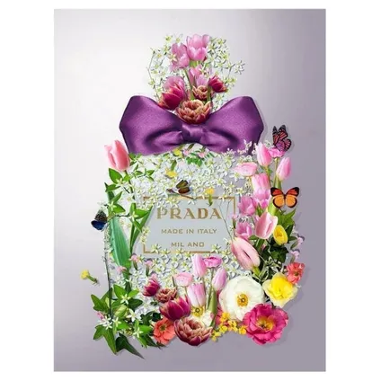 ter Halle® Glasschilderij 60 x 80 cm | Prada Parfume Flowers 2