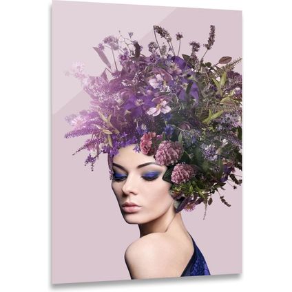 ter Halle® Glasschilderij 80 x 120 cm | Deep Purple Flowerlady