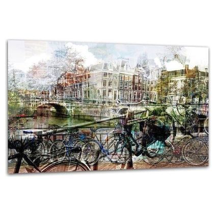 Ter Halle® Glass Painting 80 x 120 cm | La ville hollandaise Misty