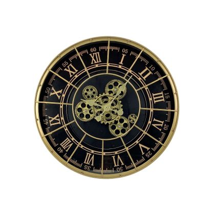 Horloge mécanisme noir-doré Ø48 cm