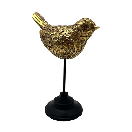 Gouden vogel beeld 16 x 9.5 x 23 cm