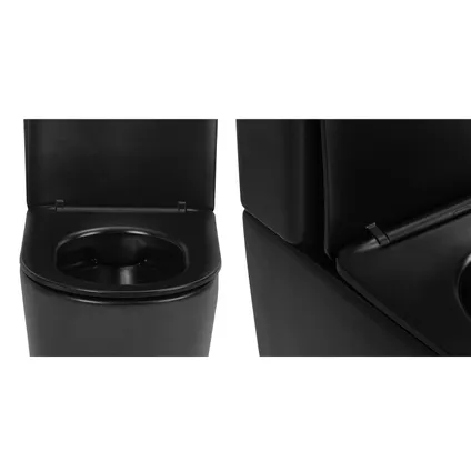 Duoblok toilet Nea met dubbele uitlaat met zijwatertoevoeg zwart 8