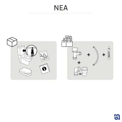 Pack wc à poser Nea avec double sortie avec sortie pour alimentation d'eau noir 11