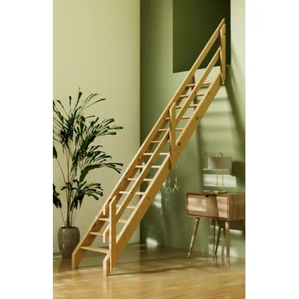 Échelle de meunier Jasmin - Sogem - 280x65 cm - avec main courante - escalier sectionnel en bois