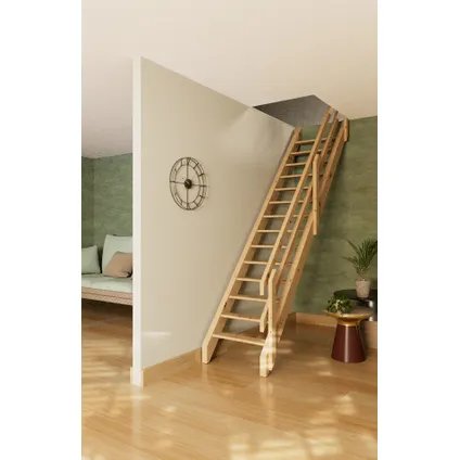 Échelle de meunier Jasmin - Sogem - 280x65 cm - avec main courante - escalier sectionnel en bois 2