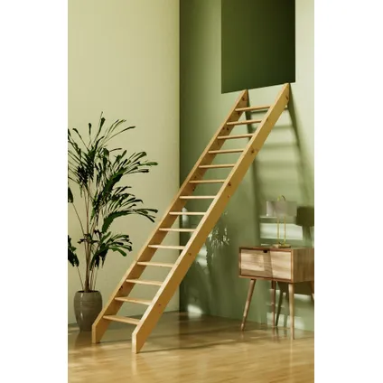 Échelle de meunier Jasmin - Sogem - 280x65 cm - avec main courante - escalier sectionnel en bois 9