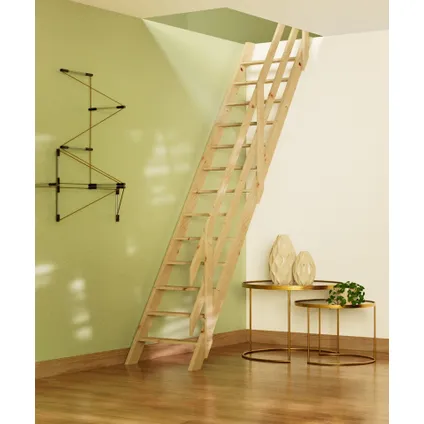 Sogem - Molenaarstrap Pioen - 275x50 cm - houten trap - met leuning - ruimtebesparend
