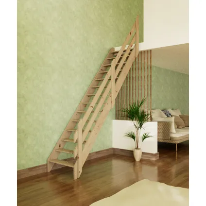 Échelle de meunier Lys - Sogem - 300x80 cm - escalier sectionnel - avec main courante - bois de pin