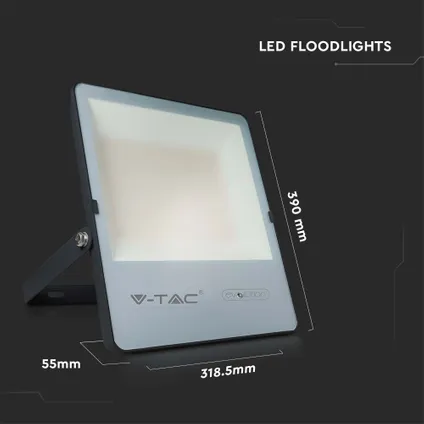 Projecteurs à LED noires V-TAC VT-150185 - 185lm/w - Evolution - IP65 - 100W - 15750 Lumens - 4000K - 5 ans 5