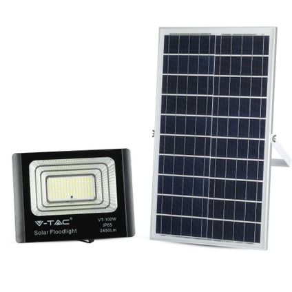 Projecteurs solaires V-TAC VT-100W - 35W - Noir - IP65 - 2450 Lumens - 6000K