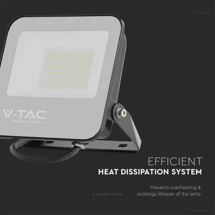 V-TAC VT-4456 Zwarte LED Schijnwerpers - 185lm/w - IP65 - 50W - 9250 Lumen - 6500K 6
