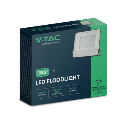 V-TAC VT-44205 Zwarte LED Schijnwerpers - 185lm/w - IP65 - 200W - 37000 Lumen - 4000K 10