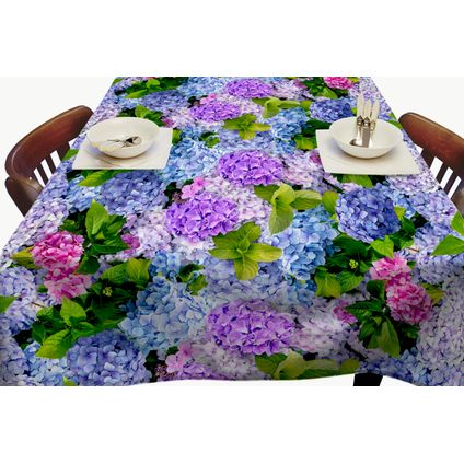 Wicotex - Tafelzeil Bloemen Hortensia - Afmeting 140x240cm -Tafelkleed Afneembaar - Afwasbaar