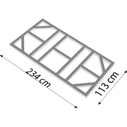 Globel fundering vloerframe tuinhuis - omvang 8x4 - 113x234x5 cm 3