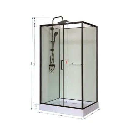 Sanifun cabine de douche complète Miranda 1100 x 800 sans silicone 9