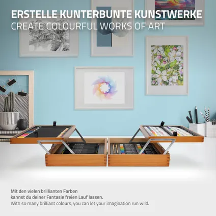 ECD Germany 127-delige schilderset met houten etui, XXL-kinderschilderkoffer 6