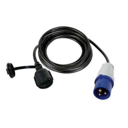 Perel Câble adaptateur, H07RN-F 3G1.5, 3 m, 3680 W, Intérieur et extérieur, IP44, Bleu, Caoutchouc