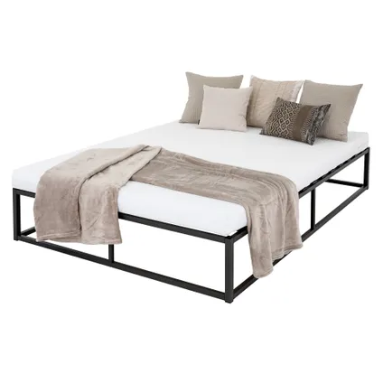 ML-Design 160x200 cm Metalen Frame Bed met Lattenbodem, Zwart 7