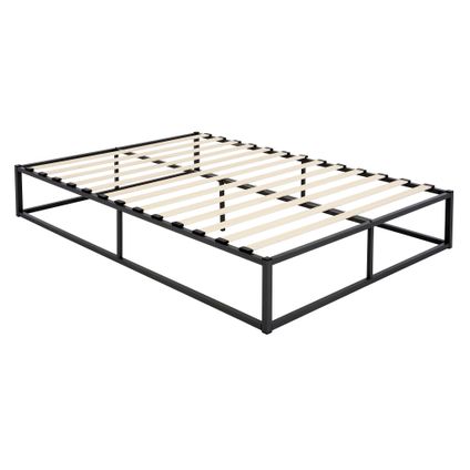 ML-Design Metalen Frame Bed 140x200 cm met Lattenbodem, Zwart