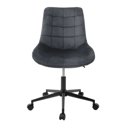 ML-Design bureaustoel,grijs, fluwelen zitting, metalen frame,gestoffeerde stoel met rugleuning 2