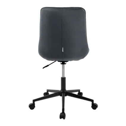 ML-Design bureaustoel,grijs, fluwelen zitting, metalen frame,gestoffeerde stoel met rugleuning 4