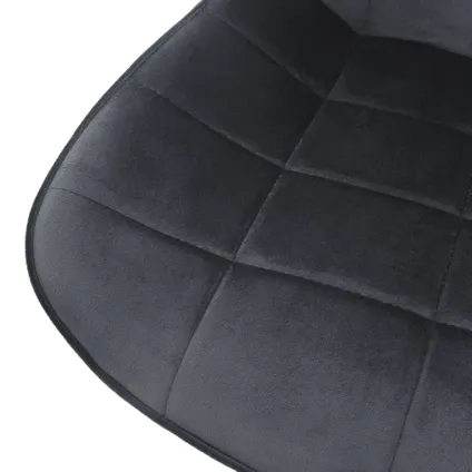 ML-Design bureaustoel,grijs, fluwelen zitting, metalen frame,gestoffeerde stoel met rugleuning 5