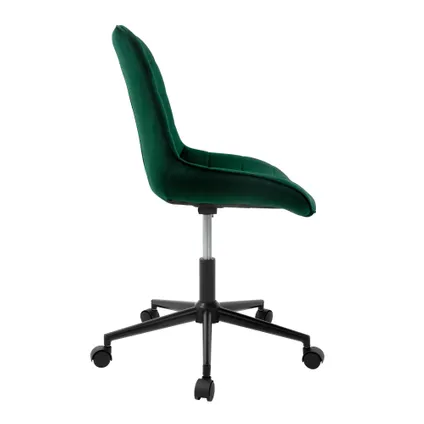 Chaise de Bureau ML-Design, Vert, en Velours, Réglable en Hauteur, Assise Rembourrée 3