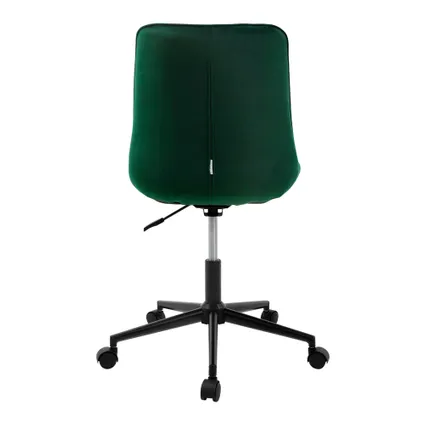 Chaise de Bureau ML-Design, Vert, en Velours, Réglable en Hauteur, Assise Rembourrée 4