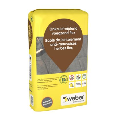 Weber Beamix onkruidmijdend voegzand flex - antraciet - 20kg