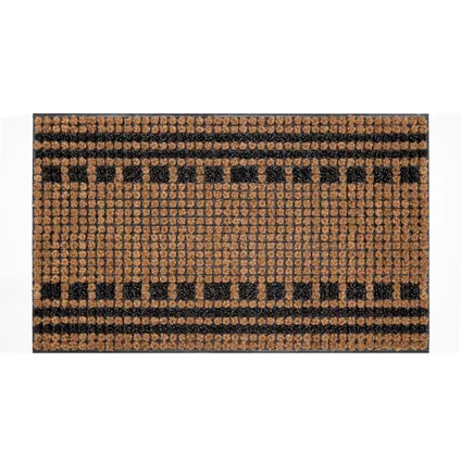 Paillasson en fibre de coco Boutique Stripes and Squares 45 x 75 cm