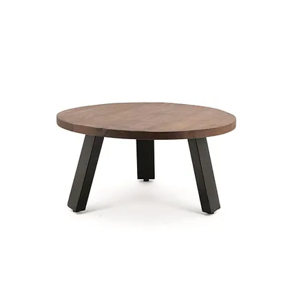 Table Basse en Bois de Manguier- Avec Pieds Métalliques Robustes - 70 x 70 x 35 cm 5