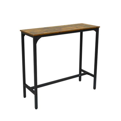 FURNILUX - Table bar vintage industrielle - Brun rustique - Métal - 110 x 40 x 100 cm