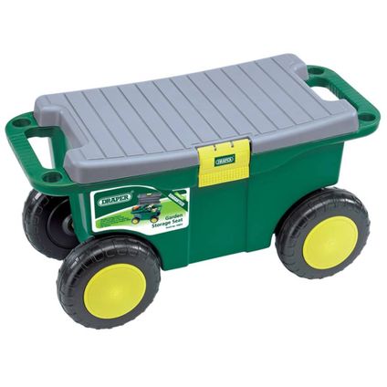 Draper Tools Tuingereedschapswagen en kruk groen 56x27,2x30,4 cm