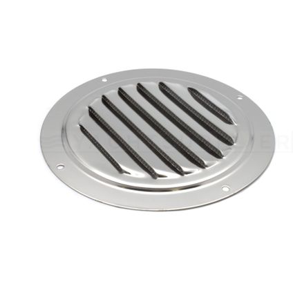 Grille de ventilation - Avec grille anti-insectes - 125 mm - Acier inoxydable poli