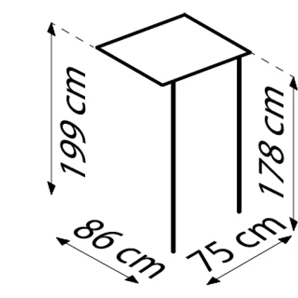 Globel overkapping uitbreidingsmodule - Skillion 64 & 84 - antraciet - b 93 x d 124 x h 199cm 5