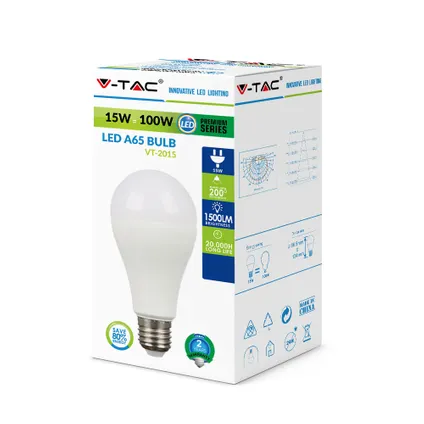 V-TAC VT-2015-E27 10 Set LED Lampen - GLS E27 - 15W - 20000h - Warm Wit 3000K 6