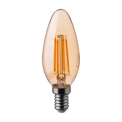 lot de 10 ampoules LED E14 V-TAC VT-1955-N - Ambre - Bougie - IP20 - 4W - 350 Lumens - 2200K 2