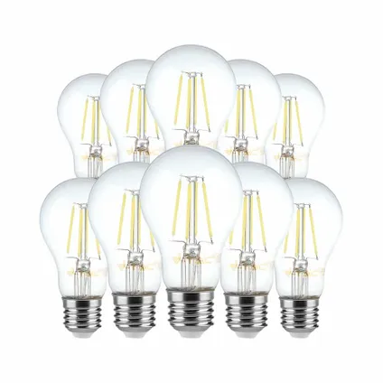 V-TAC VT-1887-N 10 Set E27 Transparante LED Lampen - Gloeilamp - A60 - IP20 - 6W - 600 Lumen -