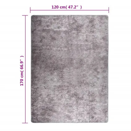 vidaXL Tapis lavable gris 120x170 cm antidérapant 5