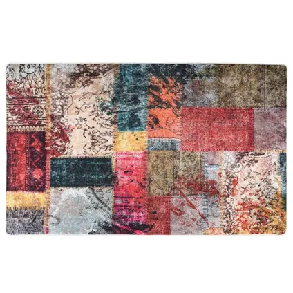 vidaXL Tapis lavable patchwork multicolore 120x170 cm