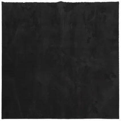 vidaXL Tapis à poils courts doux et lavable noir 160x160 cm