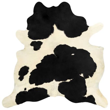 vidaXL Tapis en peau de vache véritable Noir et blanc 150 x 170
