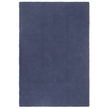 vidaXL Vloerkleed rechthoekig 120x180 cm katoen marineblauw