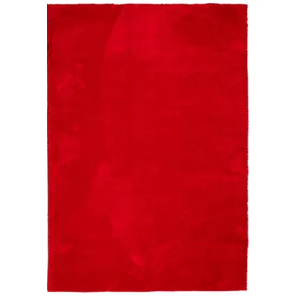 vidaXL Tapis à poils courts doux et lavable rouge 140x200 cm