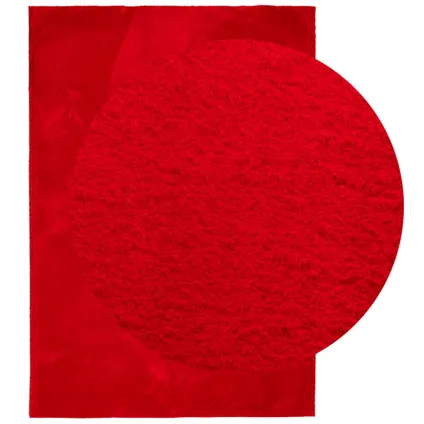 vidaXL Tapis à poils courts doux et lavable rouge 140x200 cm 3