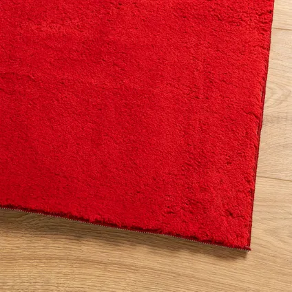 vidaXL Tapis à poils courts doux et lavable rouge 140x200 cm 4