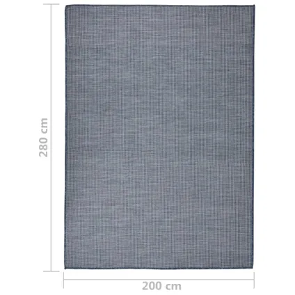 vidaXL Buitenkleed platgeweven 200x280 cm blauw 6